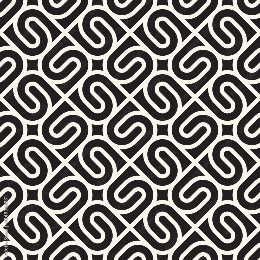 Fototapeta premium Vector seamless lines mosaic pattern. Modern stylish abstract texture. Repeating geometric tiles