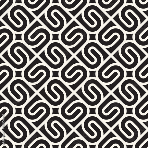 Vector seamless lines mosaic pattern. Modern stylish abstract texture. Repeating geometric tiles