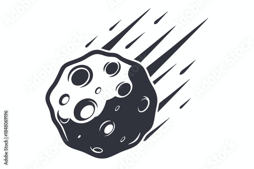 Monochromatic Moon Surface Texture with Craters, Lunar Details, Black and White