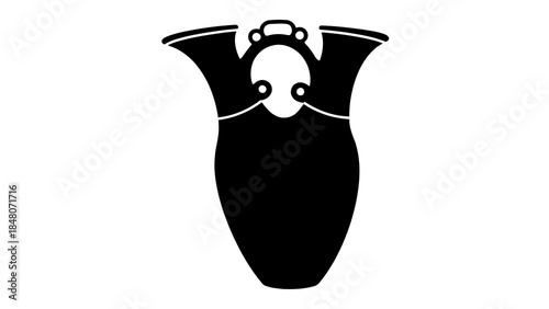 Ancient amphora vase vector illustration silhouette isolated on white background