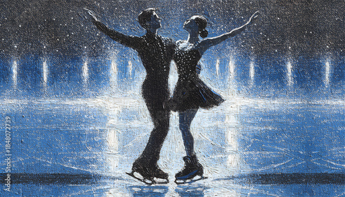 wall art canvas Elegance on Ice: Figure Skating Performance