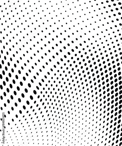 Abstract modern halftone dot waves with futuristic illusion effect.