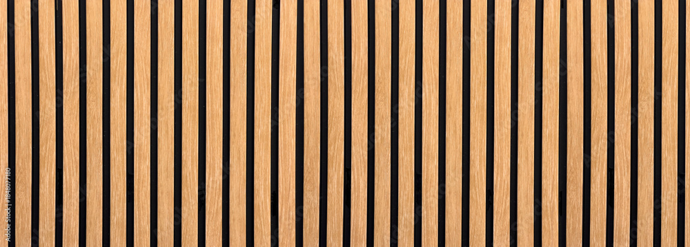 Obraz premium Wooden slatted wall paneling texture background
