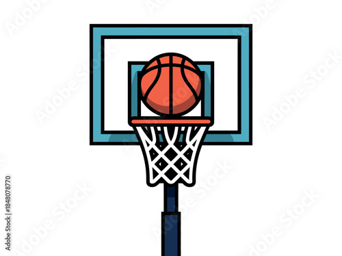 Basketball Going Through Hoop Net