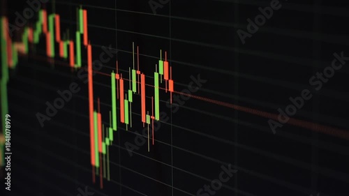 Time-lapse of Dynamic Stock Market Candlestick Chart Financial Market Trading View Data