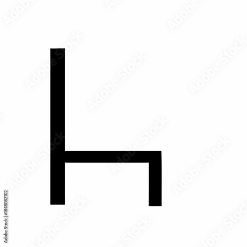 Modern geometric letter L shape