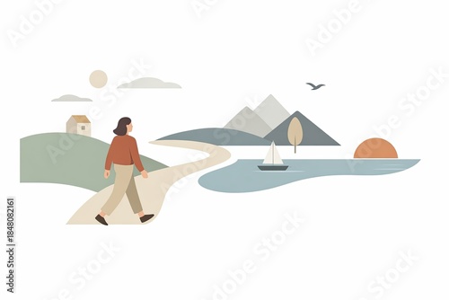Serene Journey Through a Peaceful Landscape