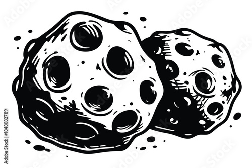 Ink Sketch Style Potato, Fresh and Organic, Hand Drawn with Imperfect Lines