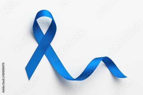 Awareness campaign supporting prostate health global image of blue ribbon minimalist close-up health concept