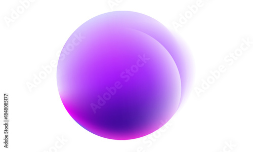 Abstract purple spherical colored form, isolated on white