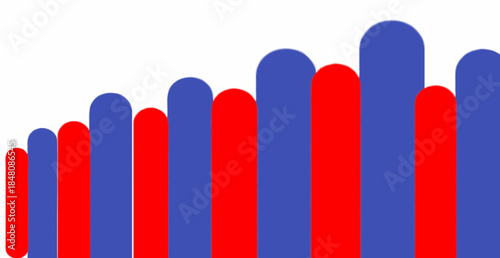 Vibrant bar chart graph with red and blue bars on white background