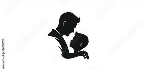 Father day silhouette collection isolated on white background. Set of dad and son design. Vector illustration , Vector art of silhouette of a father throwing his son in the air isolated on white 