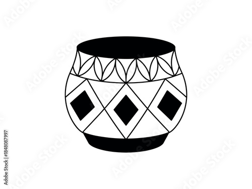 Geometric Patterned Ceramic Bowl Design