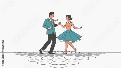 Man and woman dancing together.