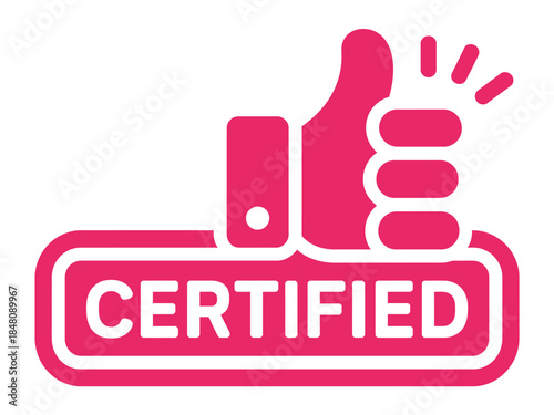 Certified Approval Thumbs Up Icon