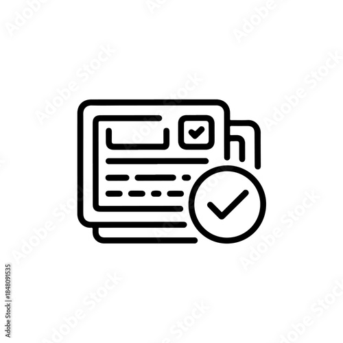Vector illustration document with checkmark icon indicating approval or verification