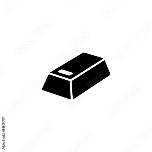 Vector illustration black gold bar icon on a