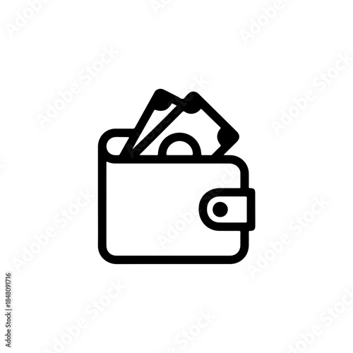 Vector illustration wallet with cash and cards icon