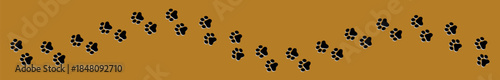 Paw Prints. Cute pets and Dogs pets paw print isolated on white background. Animal paw prints.