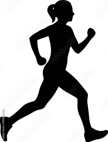 Woman running silhouette