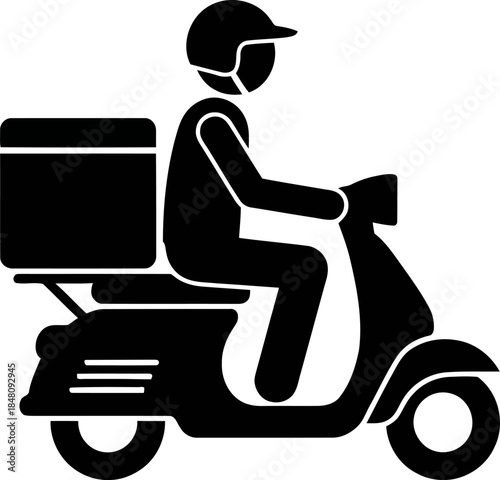 Delivery person on scooter