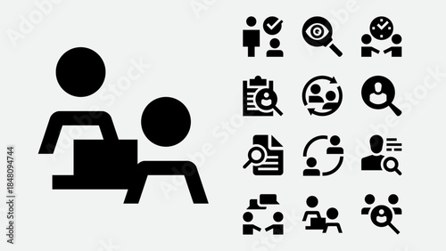Recruitment and Hiring Process Icons