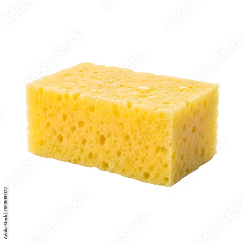 yellow sponge isolated on white on white PNG HIGH QUALITY BCKGROUND .stock image.