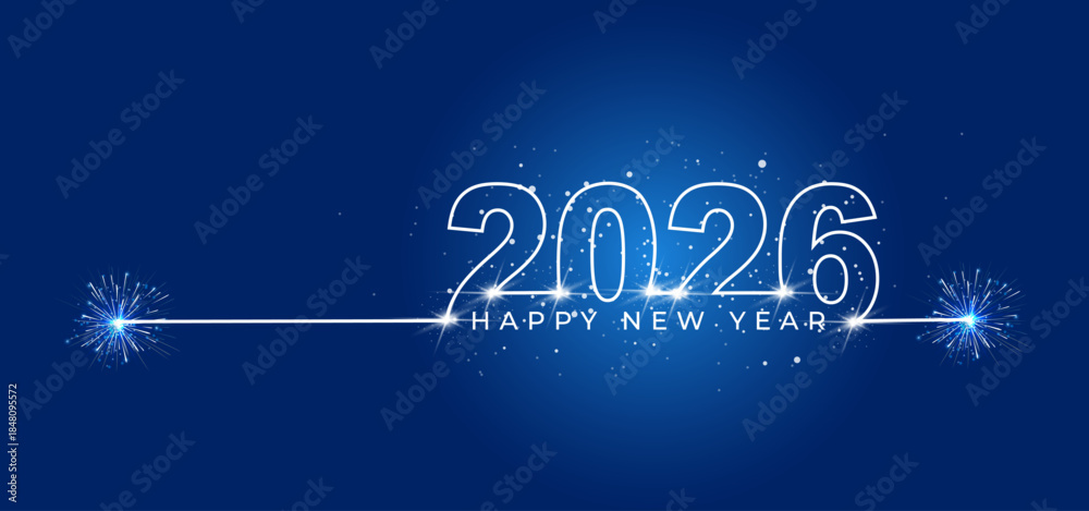 Obraz premium 2026 Happy New Year greeting Card