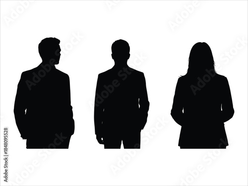 People silhouettes in conversation and groups isolated on white background, Vector woman, man, 