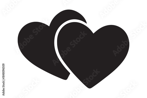 Black heart icon design for love and affection symbol