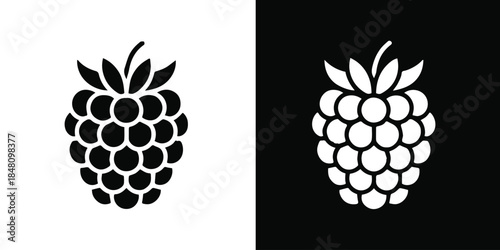 raspberry logo mark monochrome berry graphic for food label vector