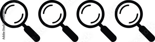 magnifier ui element search button set minimal interface graphic