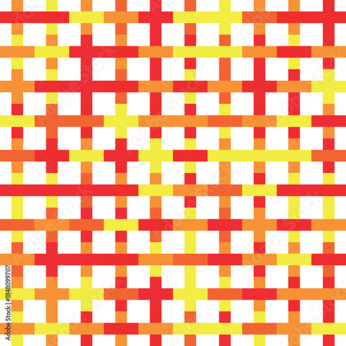 Vibrant pixelated pattern with red, orange, and yellow hues