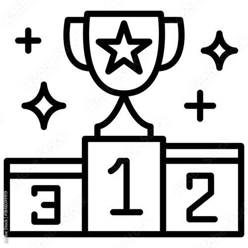 Silver star award medals in gold silver and bronze design outline icons, minimalist vector illustration, simple concept, editable stroke, Isolated on white background