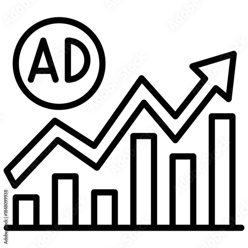 Community manager advertising data analysis outline icons, minimalist vector illustration, simple concept, editable stroke, Isolated on white background