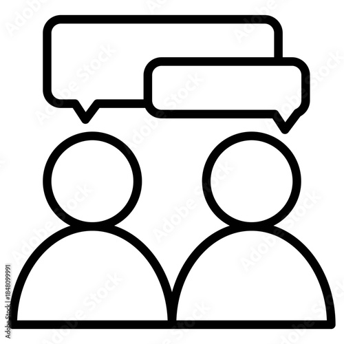 Talk outline icons, minimalist vector illustration, simple concept, editable stroke, Isolated on white background