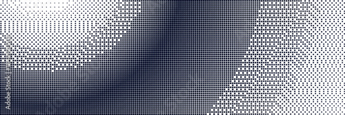 Bitmap dot pattern background. Vintage black grunge texture with half tone noise and gritty grain.