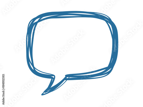Blue Hand-Drawn Speech Bubble Icon