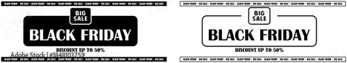 Black Friday ribbons. black ribbons and tapes with text on a transparent background. Black Friday big sale banner.