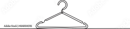 Clothes Hanger Continuous Line Icon, hanger icon continuous line drawing. drawing of clothes hanger. one line Icon drawing