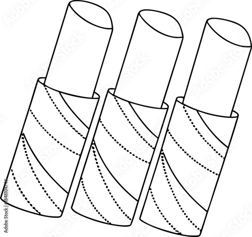 Line art illustration of three classic dynamite sticks ready for blasting or celebration vector graphic design element