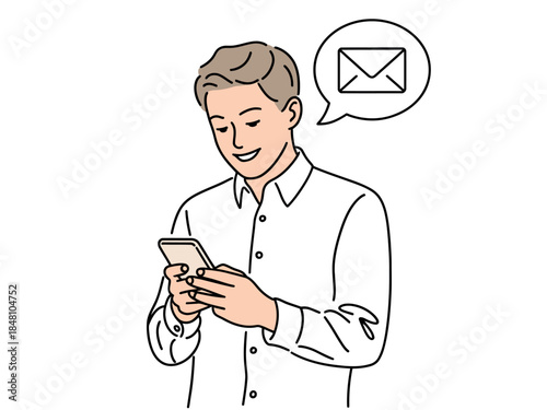 Young Man Sending Email Message