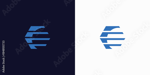logo design hexagon business tech icon vector modern