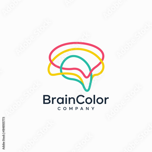 creative Brain icon, Brain  silhouette logo design