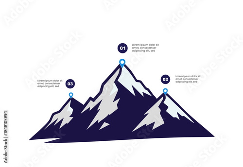 Business Growth Roadmap Infographic Using Mountain Concept