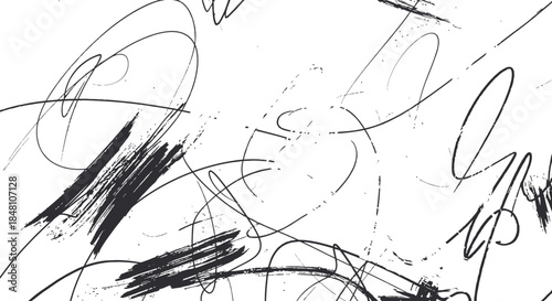 Abstract Black & White Scribble Doodle Background – Chaotic Hand-Drawn Texture for Design, Art & Digital Projects