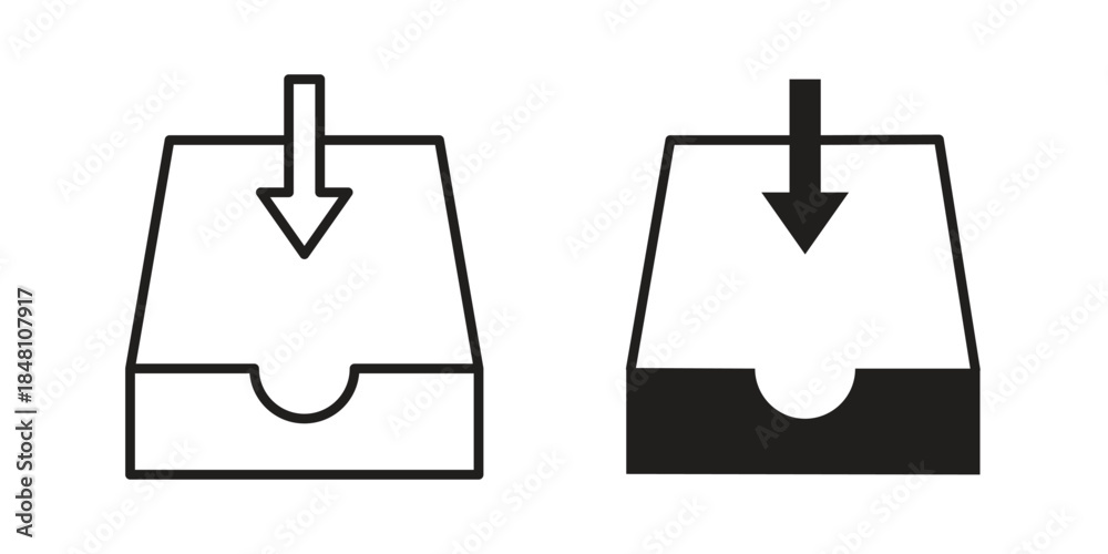 Obraz premium Inbox icon flat simple icon. Liner version - stock vector.