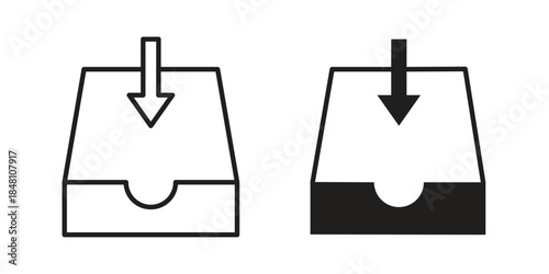 Inbox icon flat simple icon. Liner version - stock vector.