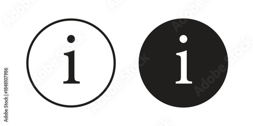 Info icon flat simple icon. Liner version - stock vector.