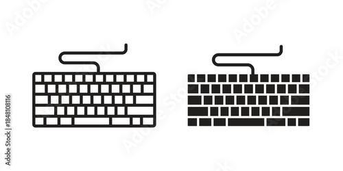 Keyboard icon flat simple icon. Liner version - stock vector.